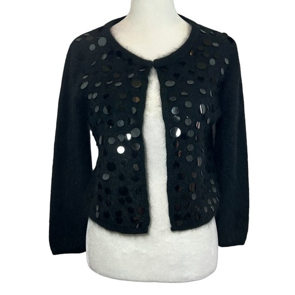 Alberto Makali Sweaters - Alberto Makali Black Angora Blend Cardigan Size Medium